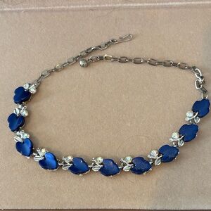 Vintage Blue Floral Necklace